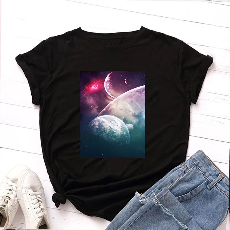 Женская летняя блузка с принтом женская футболка 100% хлопок круглым вырезом