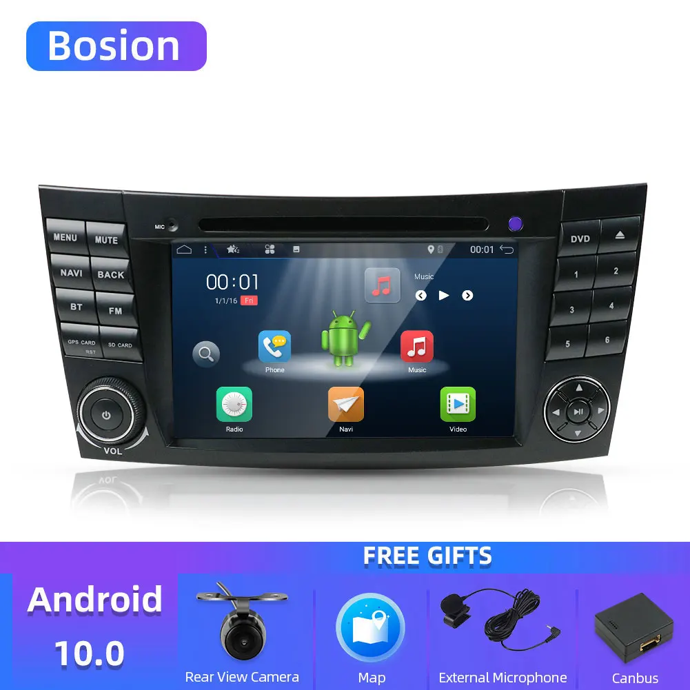 Bosion Android 10 2 din автомобильный DVD плеер для Mercedes Benz E class W211 E200 E220 E300 E350 E24 Bluetooth Радио