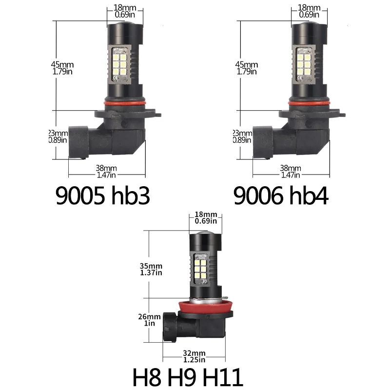 Светодиодная лампа AILEO H8 H11 светодиодная H9 HB3 9006 9005 SMD светильник s 1200лм 6000 К 12 В