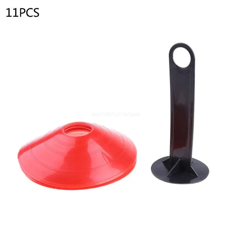 

11 Pack Soccer Cones Disc Cone Sets with Holder and Bag for Training Dropship