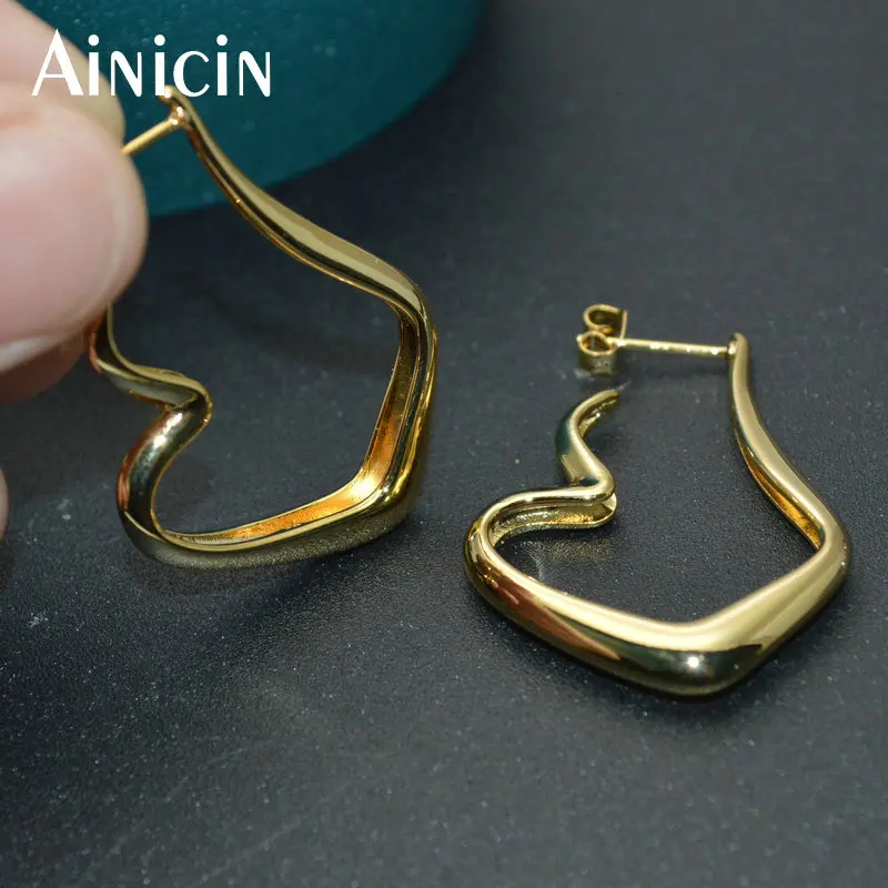 Ювелирные изделия из Южной Кореи витые геометрические Модные женские большие