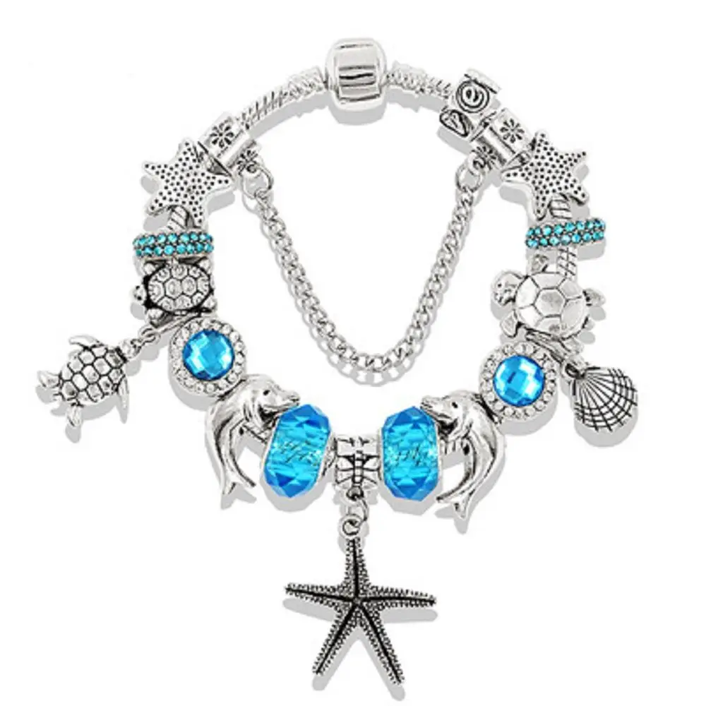 

SONDR Female Bracelet Blue Ocean series Bracelet sea star turtle Animal Bead Bracelet Diamond Crystal Bracelet