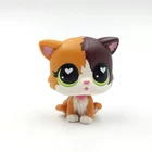 LPS редкая кошка из питомца, милый подставки для игрушек, фелина, мяу, 339, кошка с короткой шерстью, белое сердце, зеленые глаза, котенок, рождественский подарок, игрушки