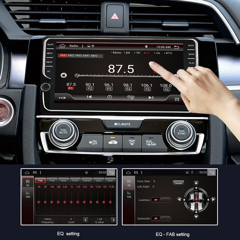 Eunavi 2 DIN Android 9 Автомобильный gps головное устройство для Honda Civic Радио стерео Мультимедийный Плеер 4G 64G ips TDA7850 без DVD
