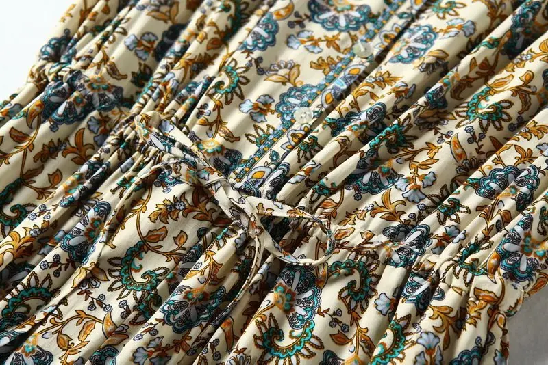 Богемный Вдохновленный комбинезоны Rayon богемный Свободный шнурок талии Летний комбинезон для женщин цветочный принт комбинезон Бохо Повседневный