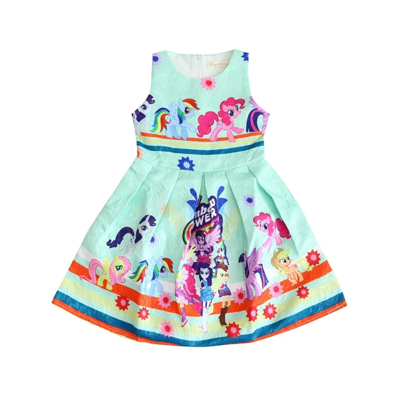 Новое летнее платье для маленьких девочек Детские платья с пони карнавальный