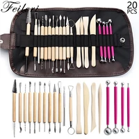 20pcs pottery clay tools sculpting kit sculpt smoothing wax carving ceramic polymer shapers modeling diy tools accessories