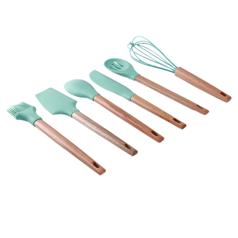 6 шт./компл. деревянная ручка силикон набор кухонных принадлежностей Совок