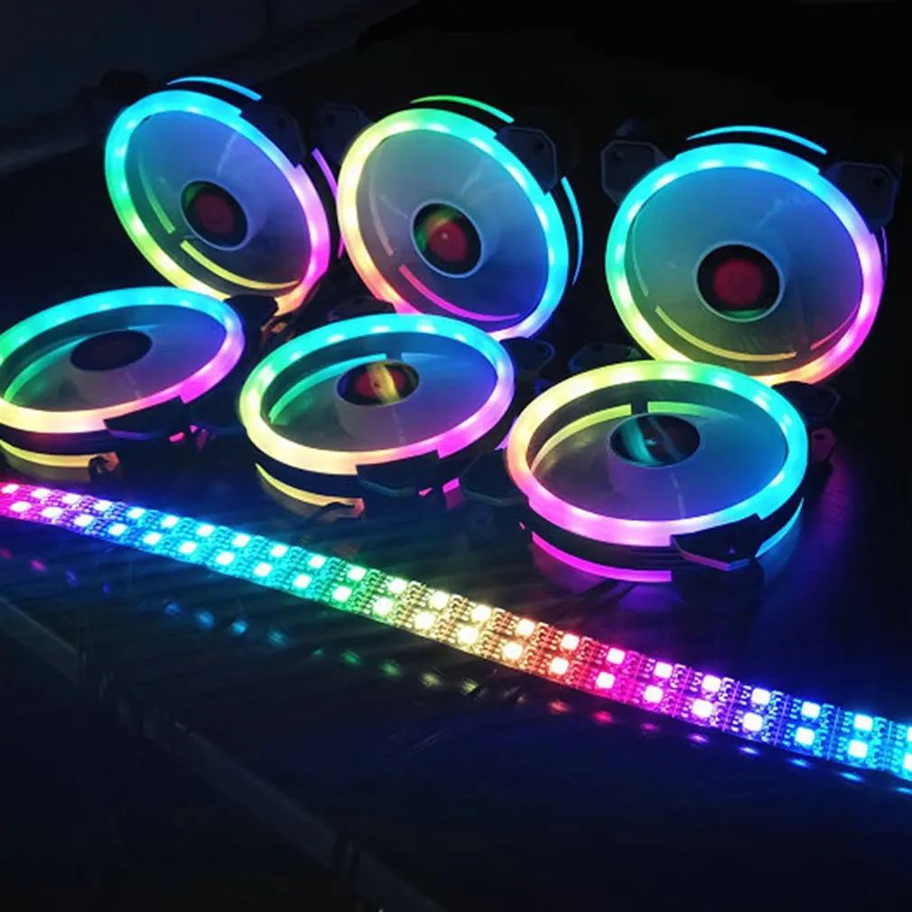 

1 pc*fan Practical 12cm Desktop Computer Cooling Fan Silent Fan RGB Chassis Fan Durable Silent Non-slip Cooling Fan