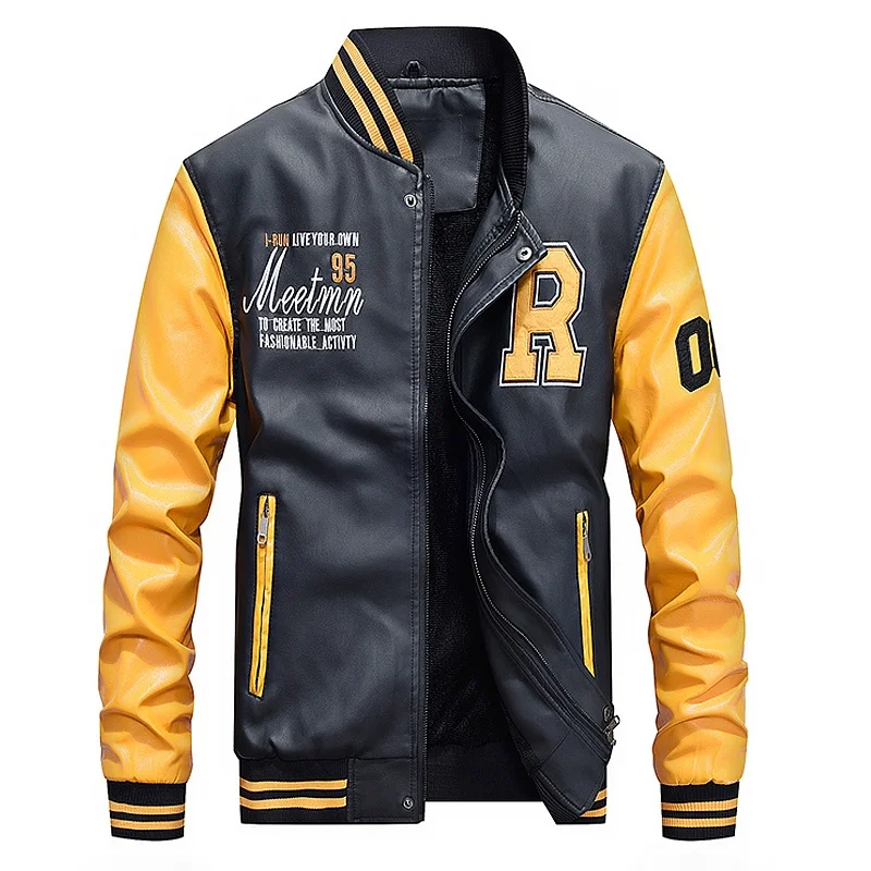 

New Leather Jacket Men Bomber Jacket Motorcycle Stand Collar Jacket Winter Coats Autumn Comfort High Quality Business Coat M-4XL
