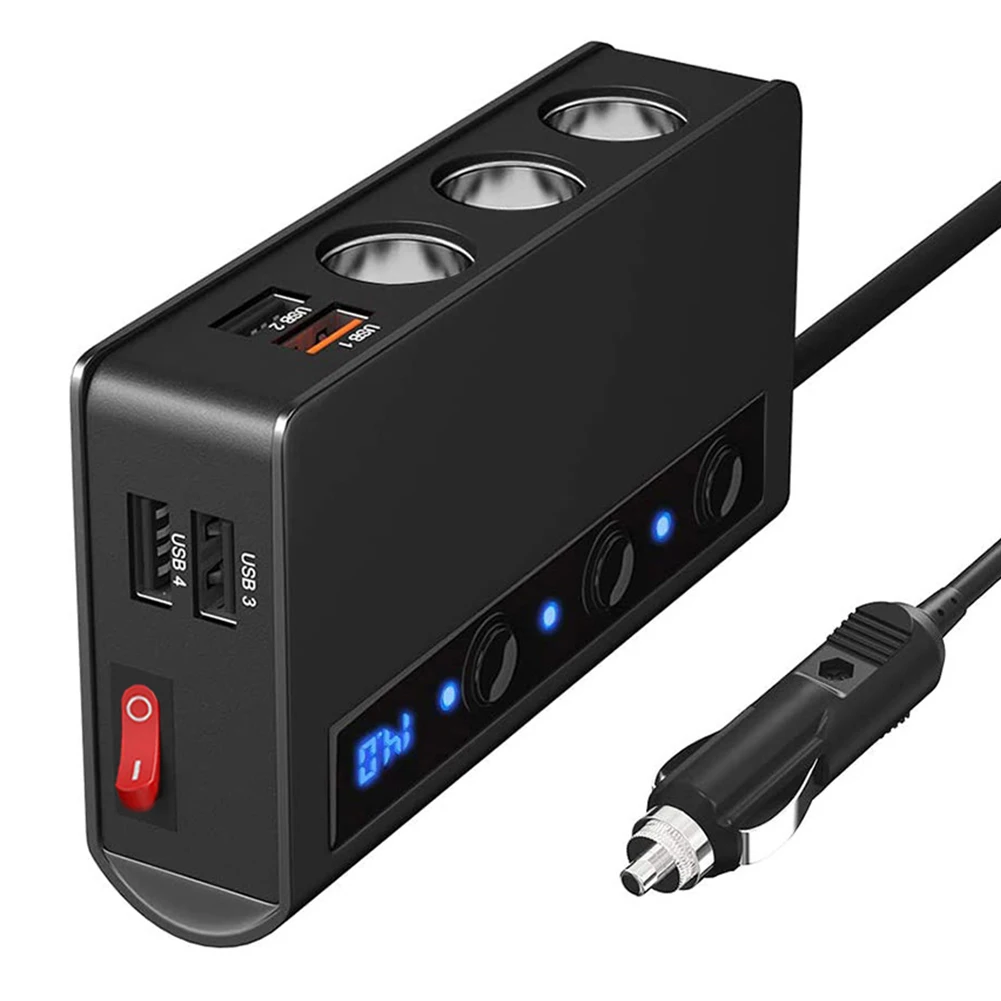 Автомобильный Разветвитель Прикуривателя Quick Charge 3,0, 12-24 В, 3 разъема, 180 Вт - изображение