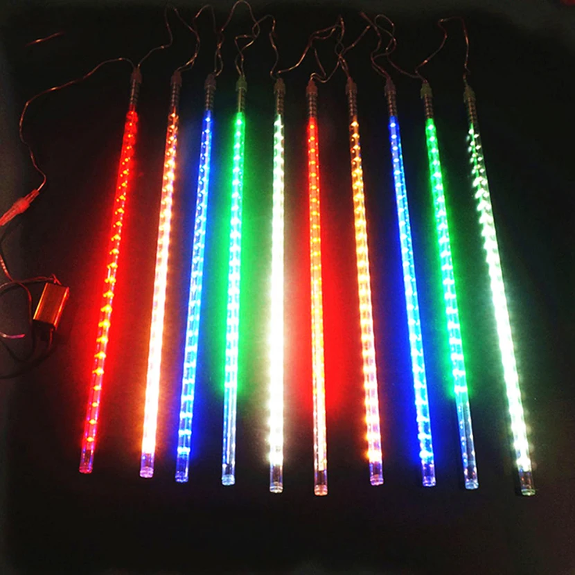 Разноцветные трубки для метеоритного дождя светодиодные рождественские лампы 10