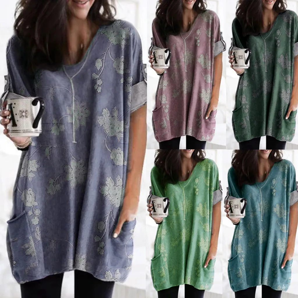 Womens Floral Print Long Sleeve V Neck Sweatshirt Loose Pullover Blouse Blusas Mujer De Moda Korean New Elegant Kimono F1 | Женская