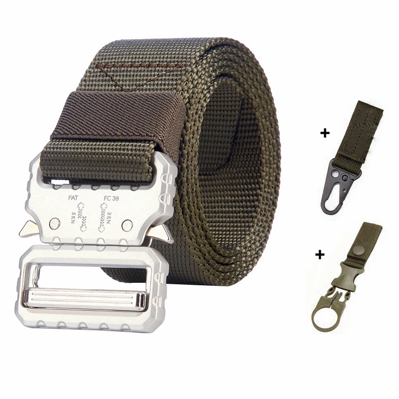 A belt and 2 hook Тактический ремень военный ремень Регулируемый сплав металлическая пряжка военный боевой костюм Открытый армейский тренировочный многофункциональный ремень - Цвет: A belt and 2 hook