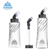 aonijie new creative foldable silicone water bottle 250ml 500ml walking running sports bottle for outdoor sport camping cross