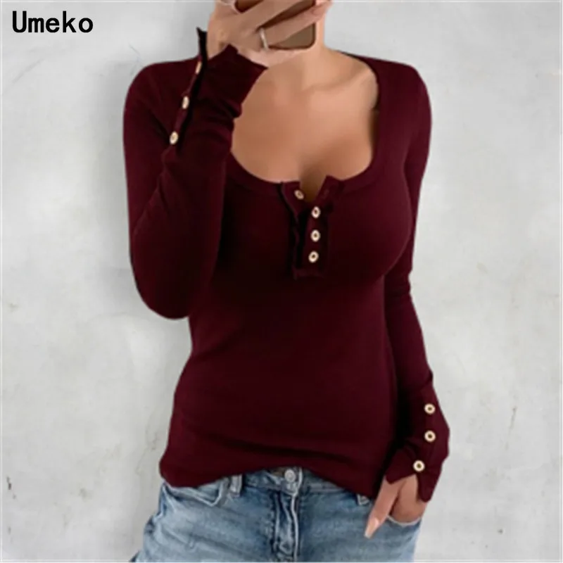 Женский свитер с квадратным вырезом Umeko облегающий пуловер длинными рукавами и