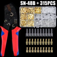 315pcs 2 84 86 3mm crimp terminals insulated male female wire connector electrical wire spade connectors insulated sleeves kit