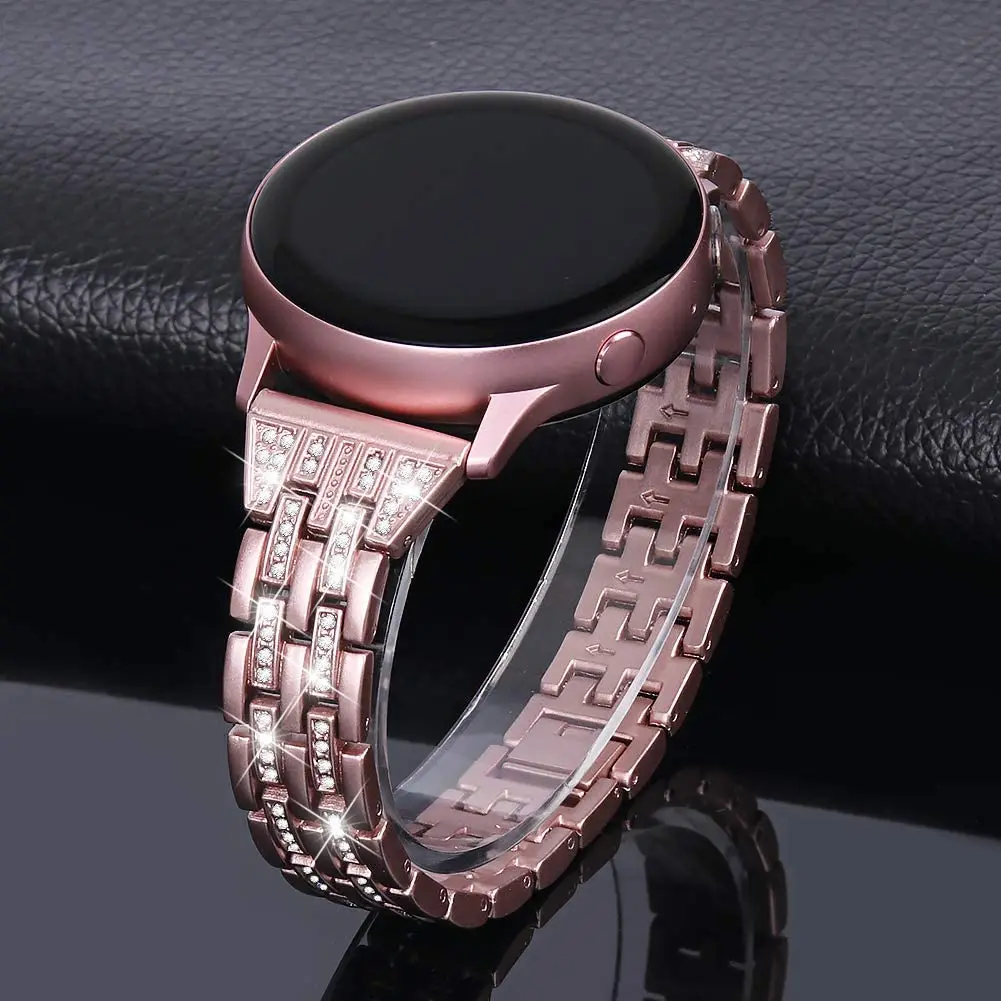 

Women Diamond Bracelet For Samsung Galaxy Watch 42mm/46mm/Active 2 Band for Watch 3 41mm 45mm Quick Release 20/22mm Metal Strap
