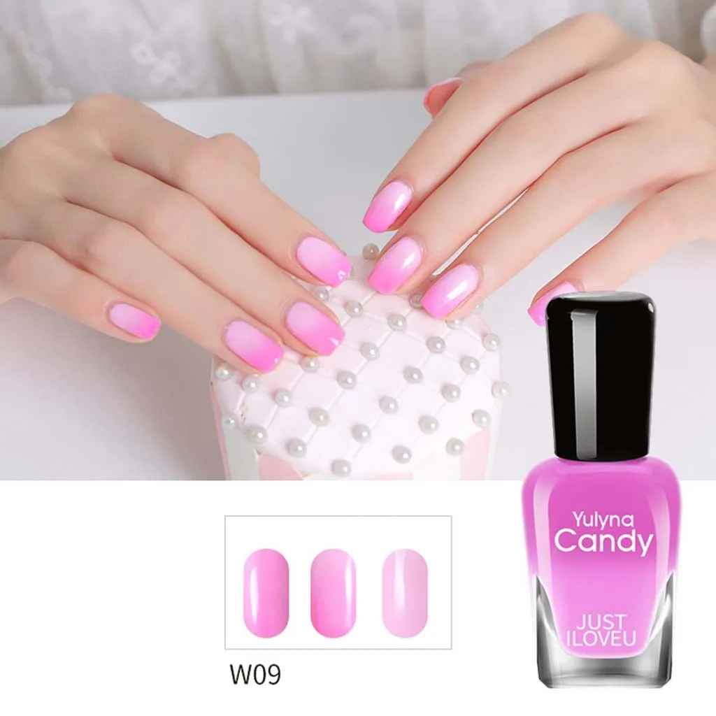 

Temperature Color Changing Thermal Nail Polish Glitter Effect Fast Dry Nail Art Varnish Gradient Nail Varnish Manicuring #C