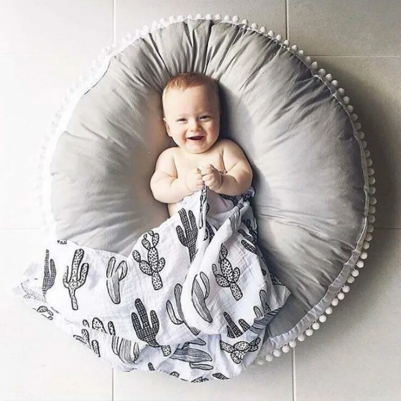 High Quality Cotton Baby Crawling Blanket Thickening Children Round Cushion Sofa Pad Carpet Crawl Pad Blanket