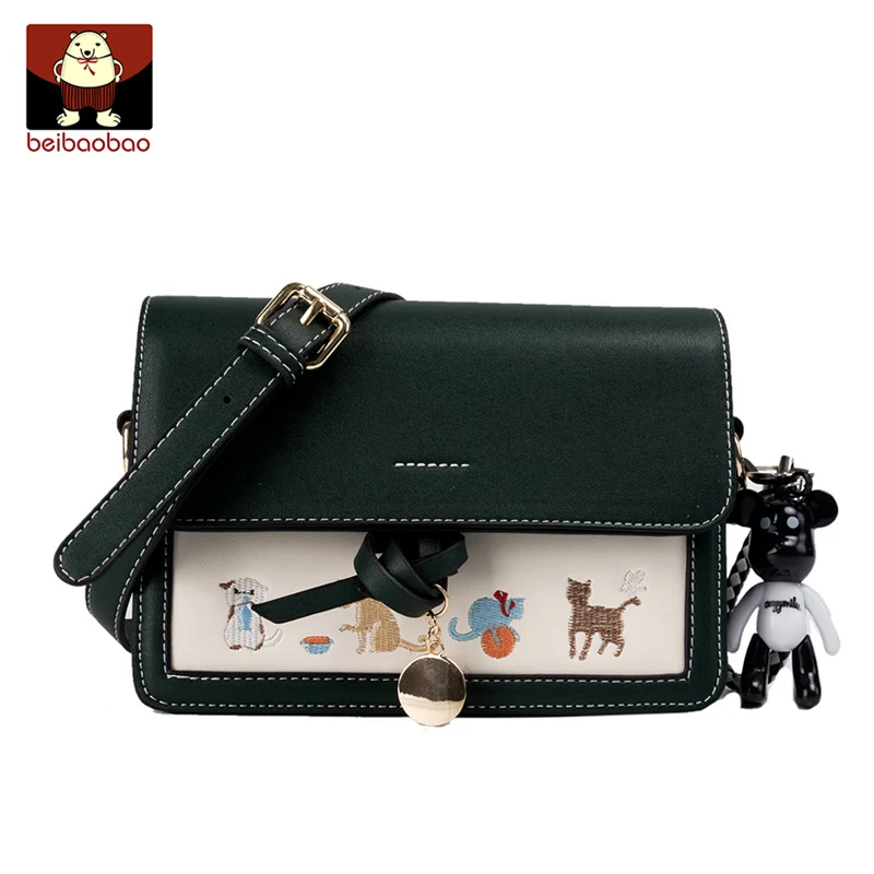 Женские сумки с вышивкой в Корейском стиле 2019 мягкая сумка на плечо изображением