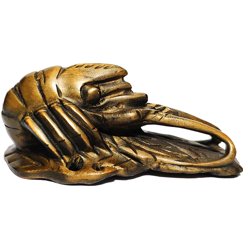 

Y6492 - 2'' Hand Carved Boxwood Netsuke Figurine Carvingg Pendant : Shrimp