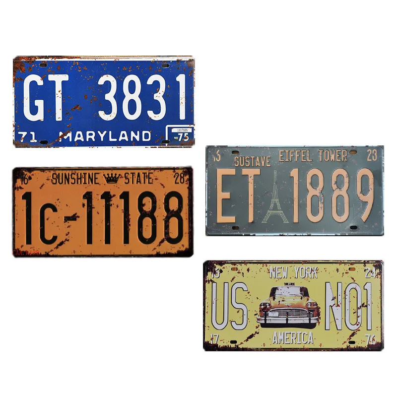 Американский номер автомобиля Лицензия Ретро Металлические оловянные знаки