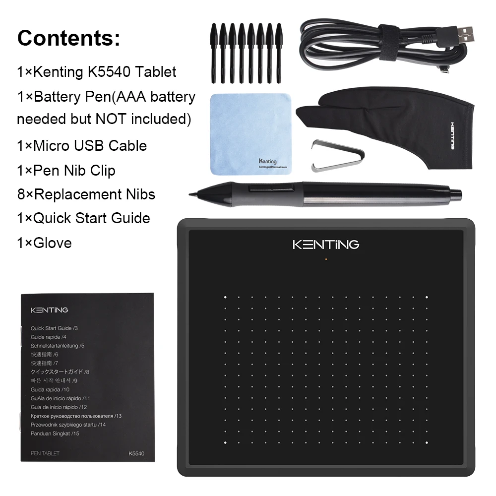 5 дюймов цифровой графический планшет для рисования Kenting K5540 4096 уровней микро USB ручка планшеты OSU Signature Pad для Windows macOS