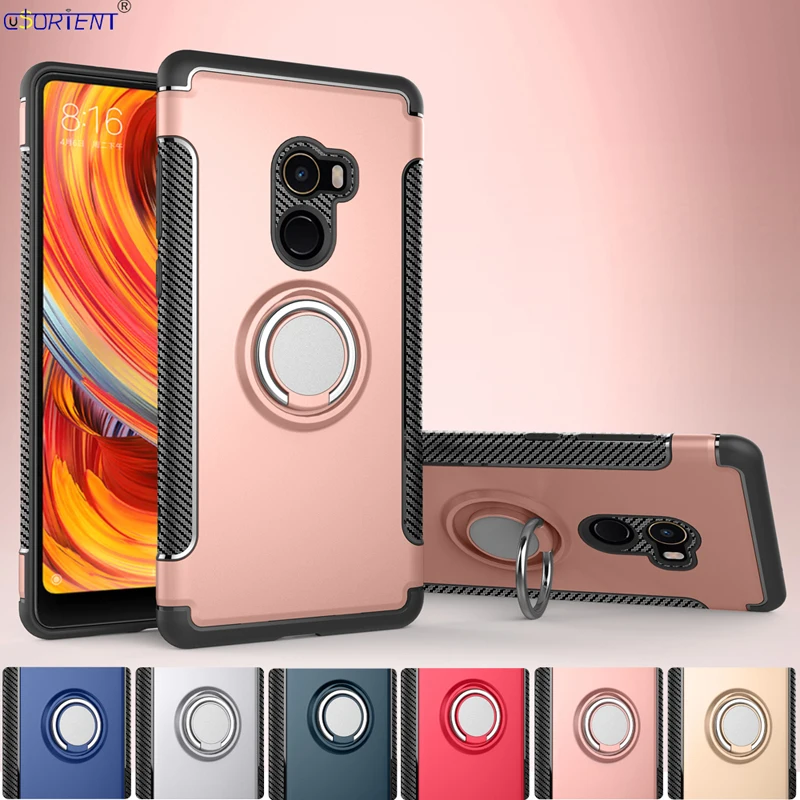 Stand Cover For Xiaomi Mi MIX 2 Shockproof Armor Case Xiomi Xaomi MIX2 Carbon Fiber Frame Bumper Cases MiMIX2 Phone Fundas | Мобильные