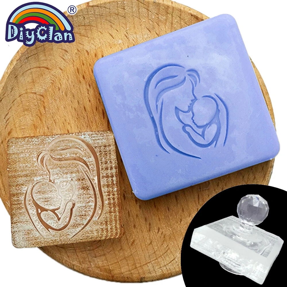 Акриловое волокно для мамы и сына с рисунком мыло ручной работы штамп глава мини