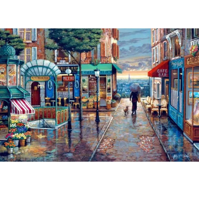 

Hot Picture Puzzles 1000 Pieces Difficult Noctilucent Growups Puzzle Romantic Town Educational Toys for Adults Children