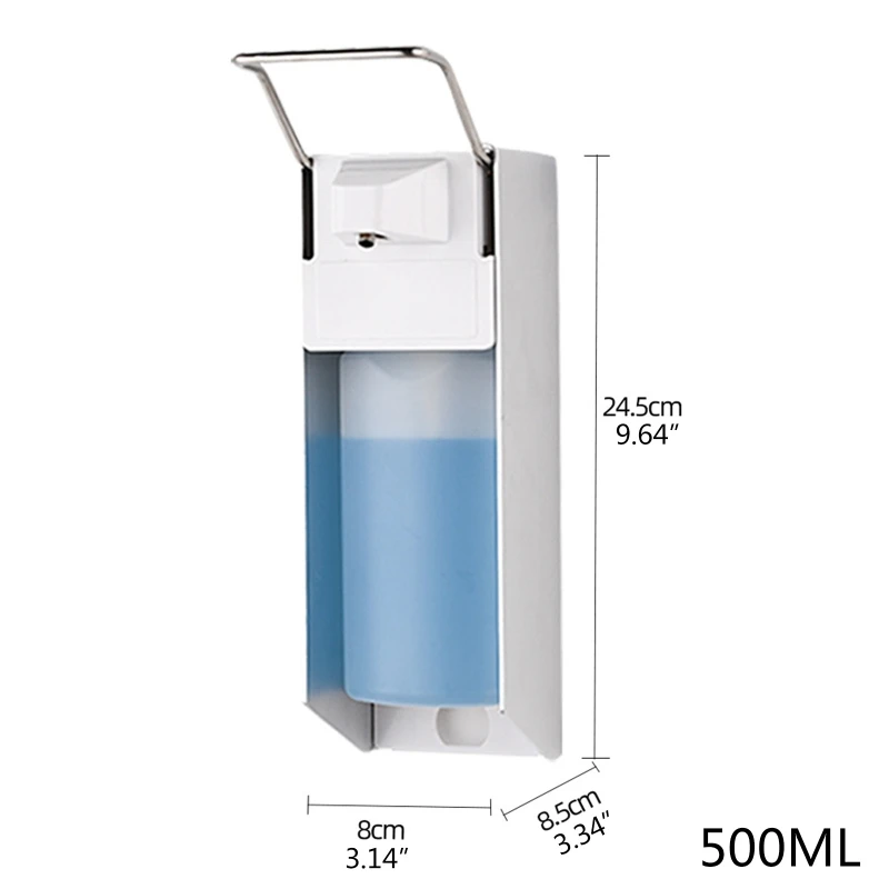 

Wall-mounted Disinfectant Elbow Pressure Manual Soap Dispenser Drip 500ml/1000ml 62KD