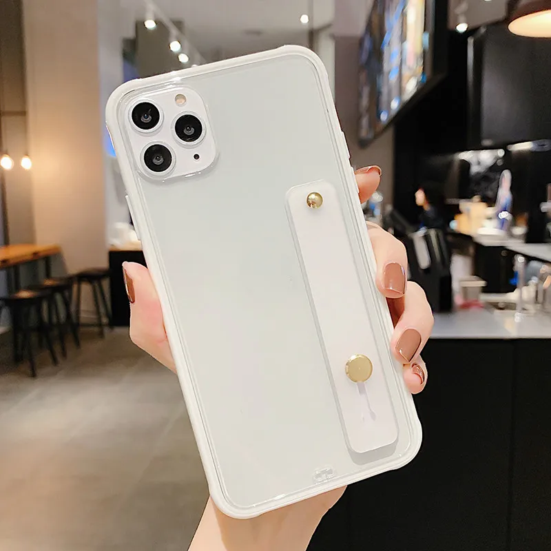 Прозрачный чехол на запястье для телефона iPhone 11 Pro Max XR XS 8 7 6 6S Plus Мягкий
