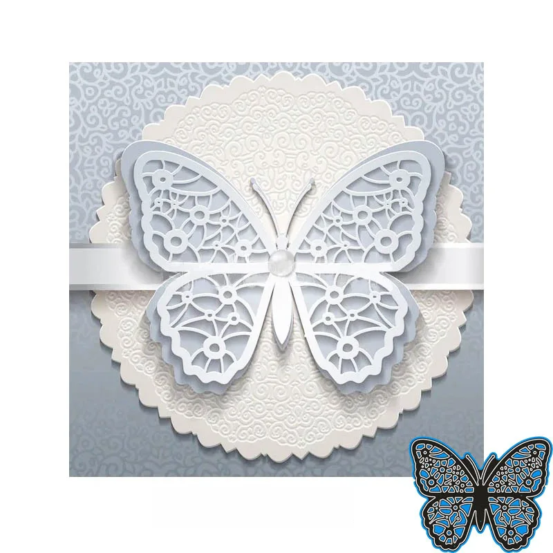 Кружева бабочка металлические режущие штампы Декоративные DIY Скрапбукинг сталь
