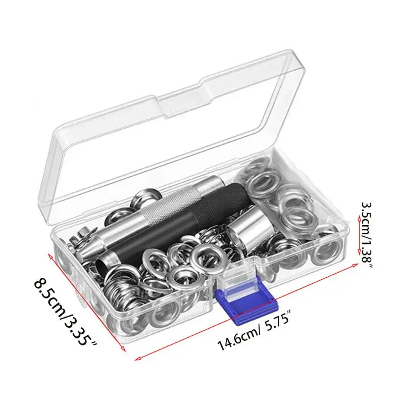 

10mm Inner Diameter Grommet Setting Tool Kit 100Set Grommets Eyelets with Box