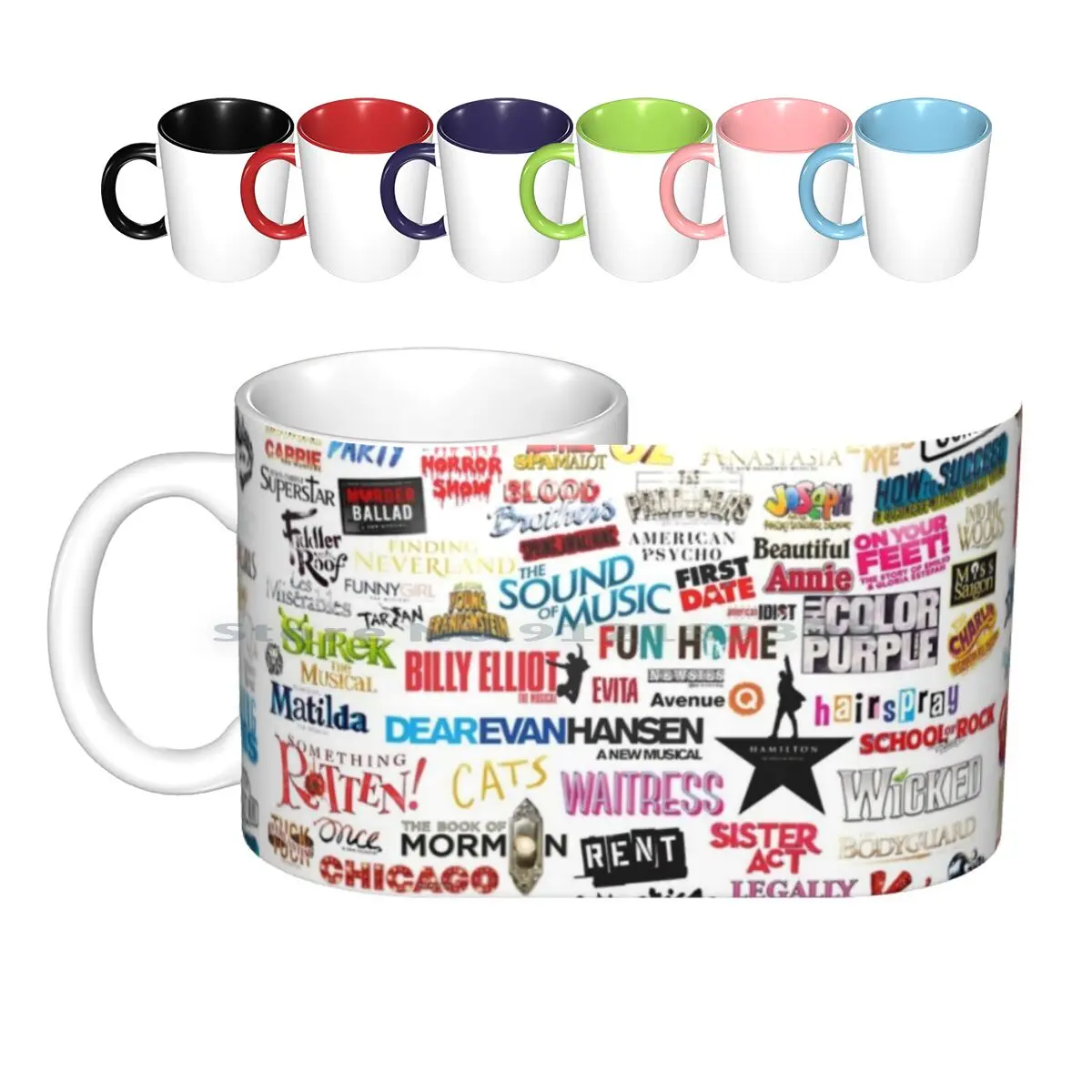 

Мелодические керамические кружки, кофейные чашки, кружка для молока и чая, мелодическая музыкальная, Западный конец, Бродвей, любимые места,...