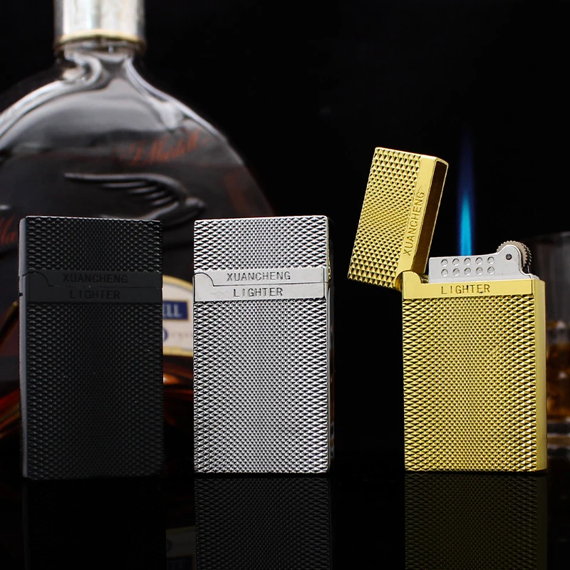 

Jet Lighter Square Metal Mini Gas Lighters Flint Cigarette Lighters Smoking Accessories Gadgets for Men Without Gas