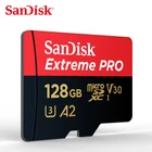 Двойной Флеш-накопитель SanDisk Extreme PRO Micro SD карты 128 Гб 64 Гб оперативной памяти, 32 Гб встроенной памяти, 512 ГБ 256 г 400 г Micro SD 128 ГБ флэш-памяти SD карты U3 4K V30, мicro SD, TF карты