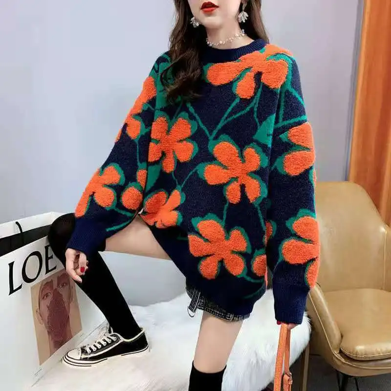 

Lazy wind thickened sweater women's pullover wear Joker Hong Kong flavor coat autumn and winter 2020 new winter coat retro