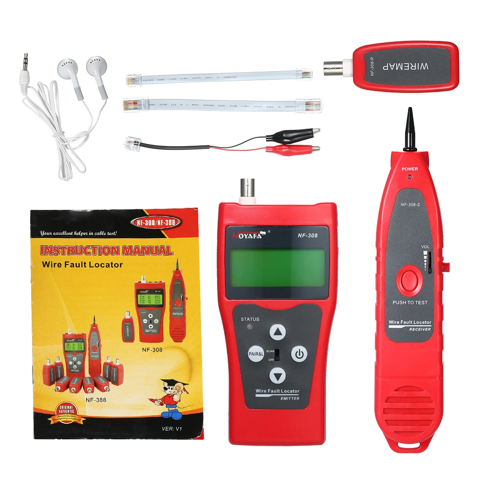 

Multi-functional LCD Network Cable Tester High Precision Line Finder Coaxial Line Tester Wire Length Finder with Remote Adapter