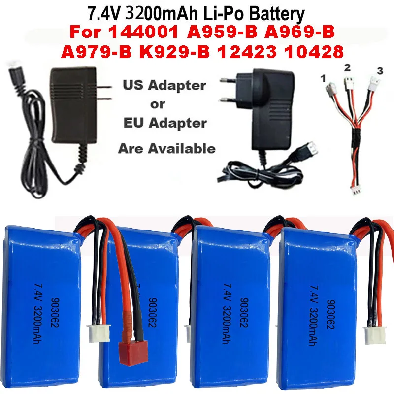 7 4 V 3200mAh литий полимерный Батарея Т образный разъем для 144001 A959 B A969 A979 K929 12423 10428 WL