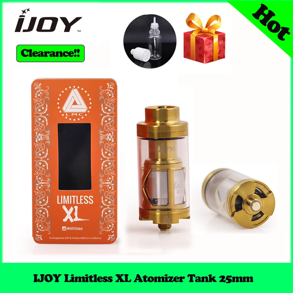 Оригинал IJOY безграничный XL распылитель для электронной сигареты резервуар 25 мм 50