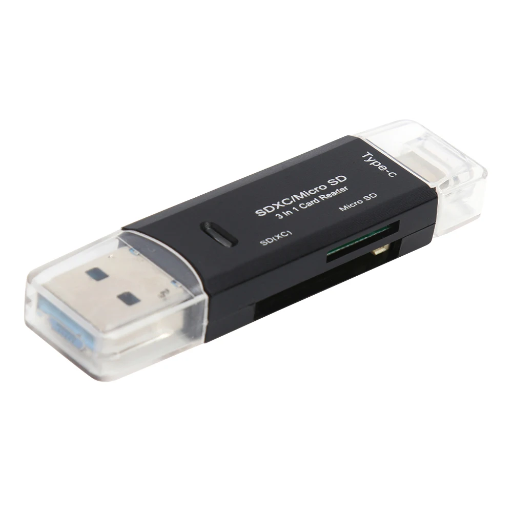 

Устройство для чтения SD-карт 3 USB 3,0 3 в 1 OTG высокоскоростной кардридер USB Type-C для TF/Mirco SD флеш-накопитель адаптер для смартфона флешка