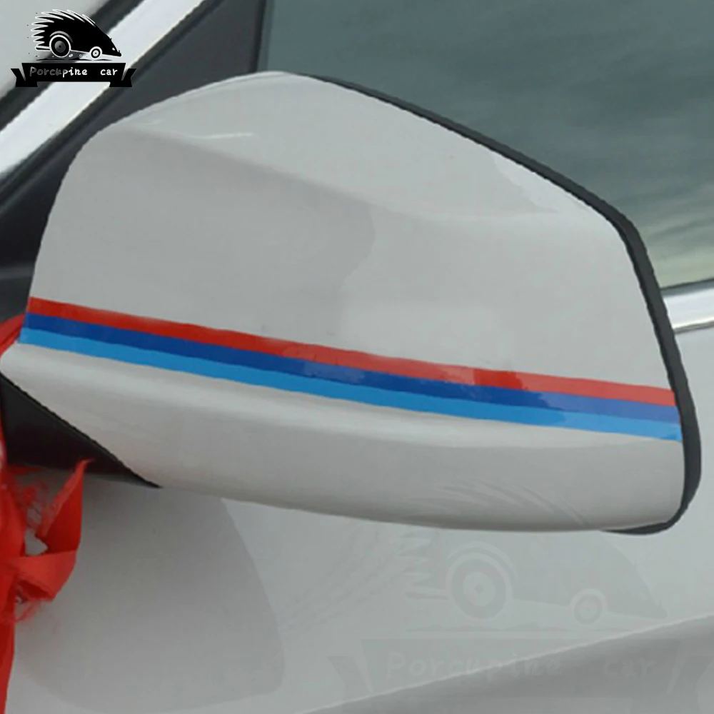 Наклейка на решетку радиатора зеркала заднего вида 4 шт. в спортивную полоску для