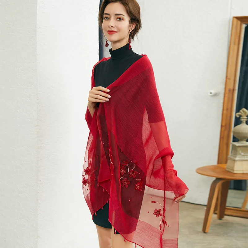 Новый осенне-зимний Шелковый шерстяной шарф женский теплый Прямая поставка с