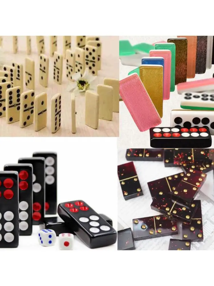 

1 Set DIY Crafts Crystal Epoxy Resin Game Mold Dominoes Casting Silicone Mould