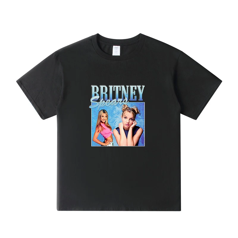 

Britney Spears beautiful photo Men's Black T-shirt hipster cotton casual tshirt men harajuku short sleeve tops tee XS-2XL