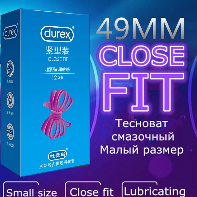 Ультратонкие презервативы Durex 49 мм небольшого размера с добавлением смазки для
