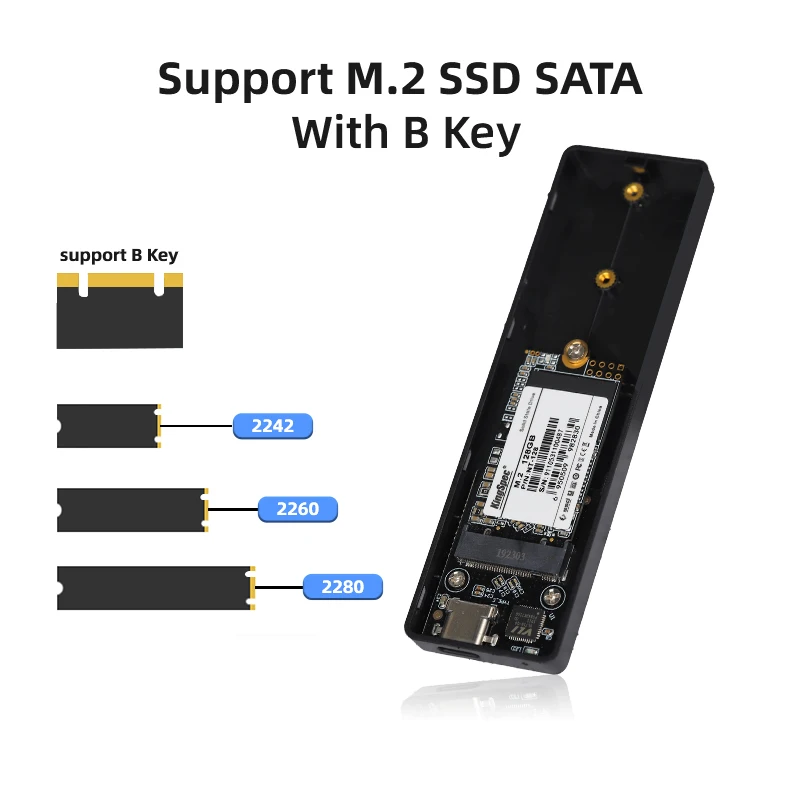 Корпус для внешнего жесткого диска 2242 2260 2280 мм M.2 NGFF (SATA) SSD к USB 3 0 чехол-адаптер