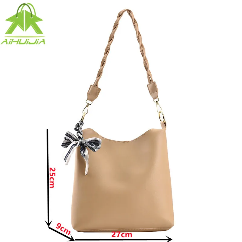 

Fashion Large Capacity Women Handbag Casual Wide Shoulder Strap Shoulder Messenger Bag 2021 New Fashion Ribbon Crossbody Bags